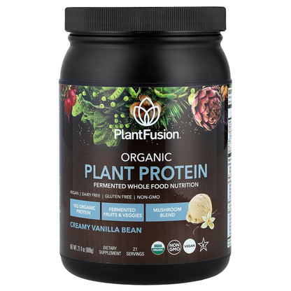 PlantFusion, Organic Plant Protein, Creamy Vanilla Bean, 21.4 oz (609 g)