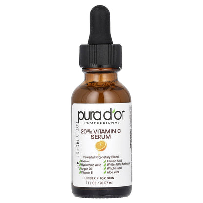 Pura D'or, Professional, 20% Vitamin C Serum, 1 fl oz (29.57 ml)