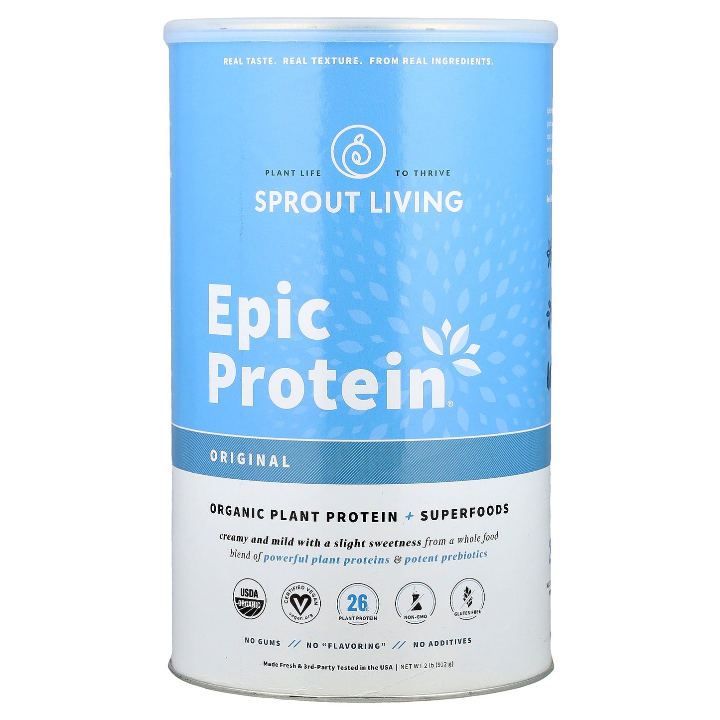 Sprout Living, Epic Protein®, Organic Plant Protein + Superfoods, Original, 2 lb (912 g)