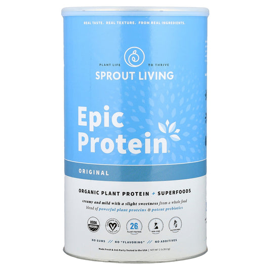Sprout Living, Epic Protein®, Organic Plant Protein + Superfoods, Original, 2 lb (912 g)