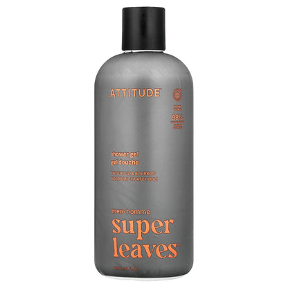 ATTITUDE, Super Leaves™, Shower Gel, For Men, Patchouli & Bourbon, 14 fl oz (415 ml)