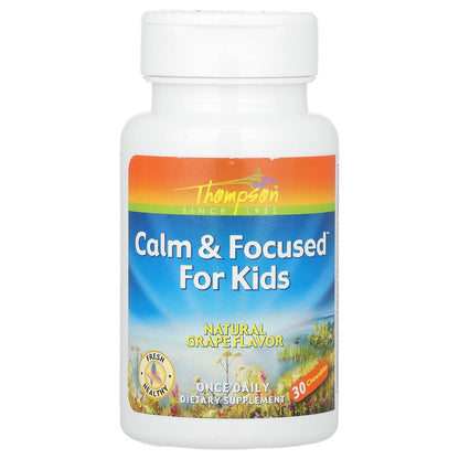 Thompson, Calm & Focused for Kids, Natural Grape, 30 Chewables