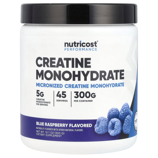 Nutricost, Performance, Creatine Monohydrate, Blue Raspberry, 10.7 oz (300 g)