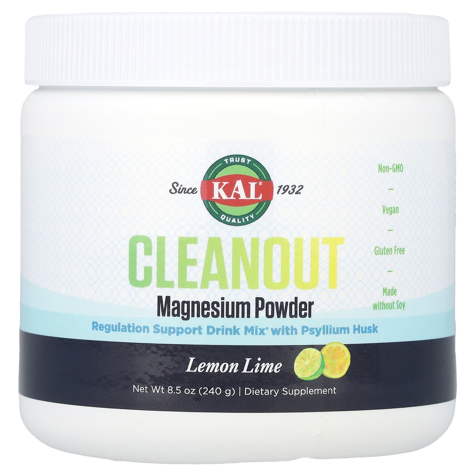 KAL, Cleanout Magnesium Powder, Lemon Lime, 8.5 oz (240 g)