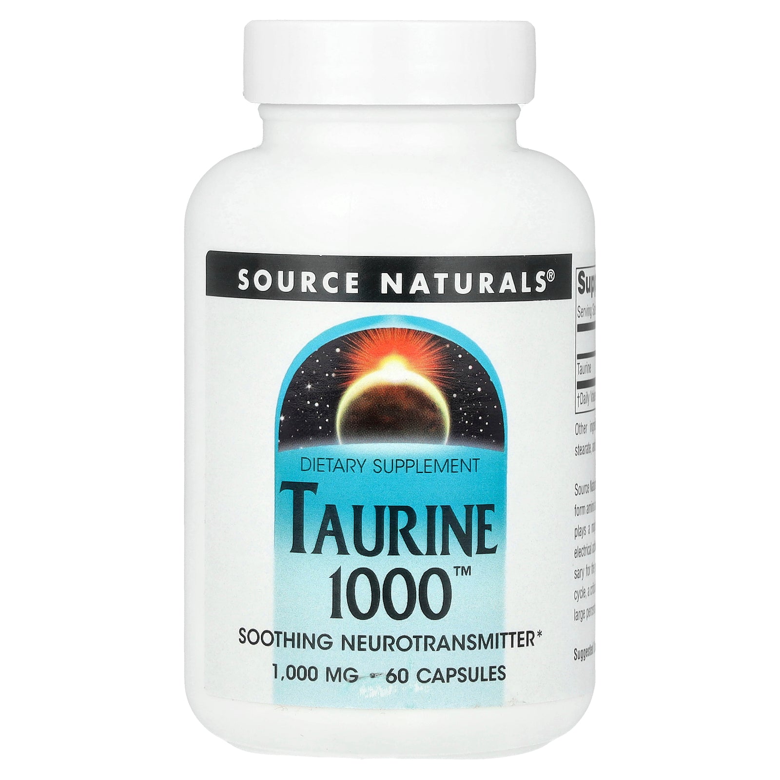 Source Naturals, Taurine 1000™, 1,000 mg, 60 Capsules