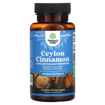 Nature's Craft, Ceylon Cinnamon, 60 Tablets (500 mg per Tablet)