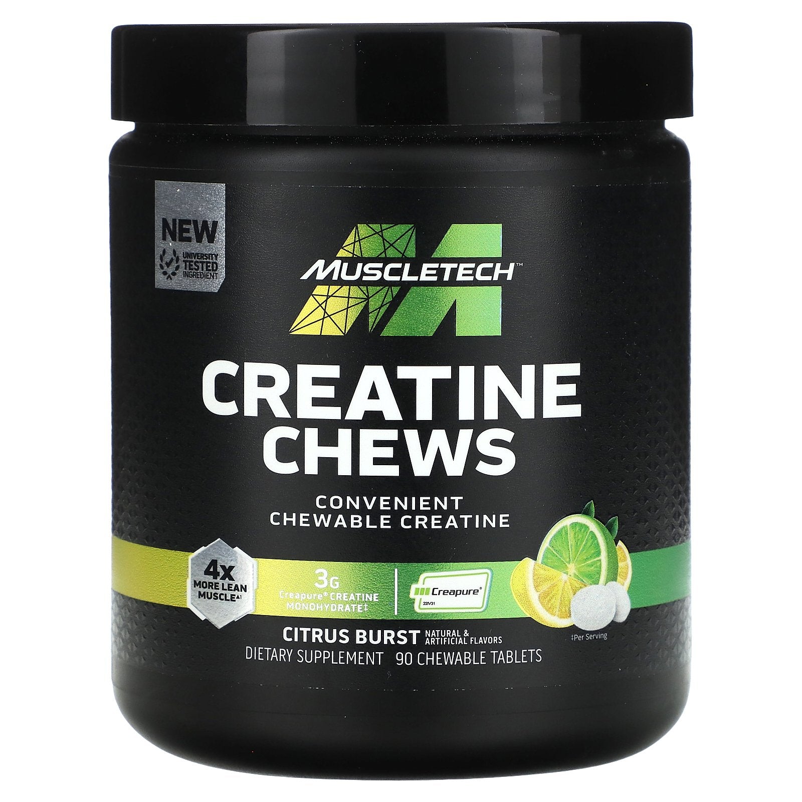MuscleTech, Creatine Chews, Citrus Burst, 90 Chewable Tablets (1 g per Tablet)