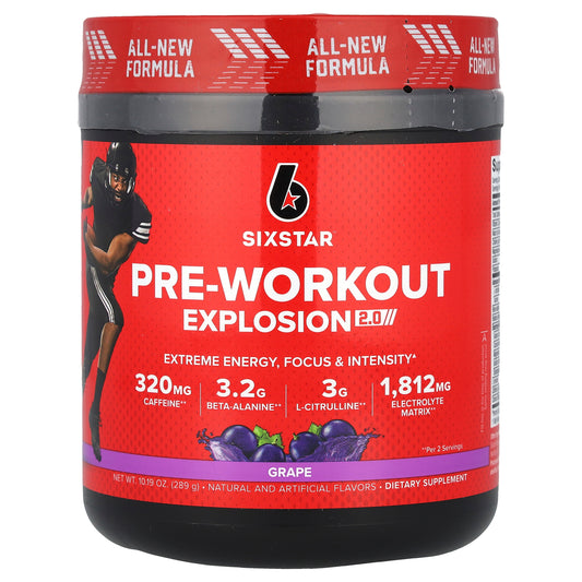 SIXSTAR, Pre-Workout Explosion 2.0, Grape, 10.19 oz (289 g)