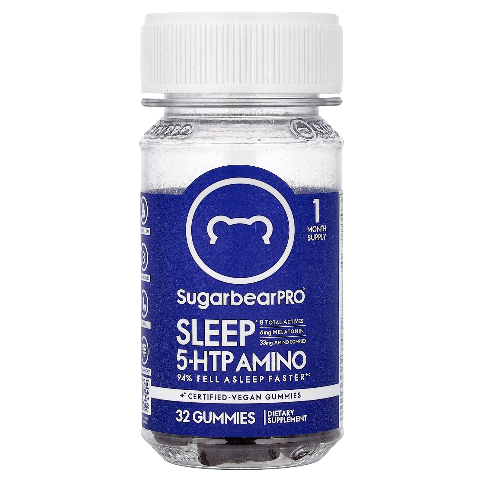 SugarbearPro, Sleep, 5 HTP Amino Gummies, 32 Gummies