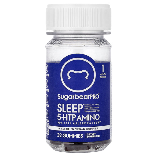 SugarbearPro, Sleep, 5 HTP Amino Gummies, 32 Gummies