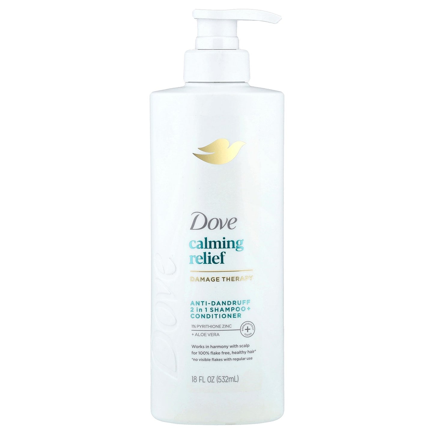 Dove, Calming Relief, Anti-Dandruff 2 in 1 Shampoo + Conditioner, 18 fl oz (532 ml)