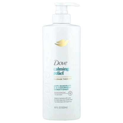 Dove, Calming Relief, Anti-Dandruff 2 in 1 Shampoo + Conditioner, 18 fl oz (532 ml)