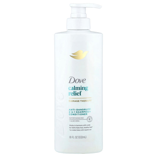 Dove, Calming Relief, Anti-Dandruff 2 in 1 Shampoo + Conditioner, 18 fl oz (532 ml)