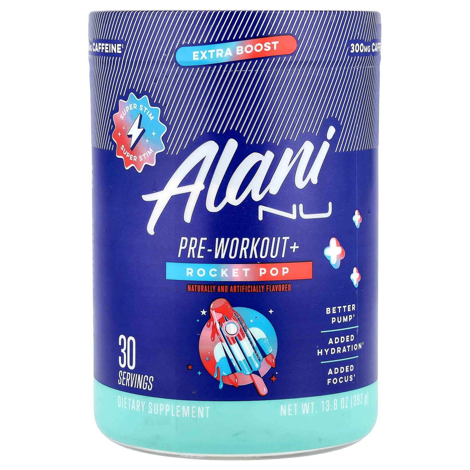 Alani Nu, Pre-Workout+, Rocket Pop, 13.8 oz (392 g)