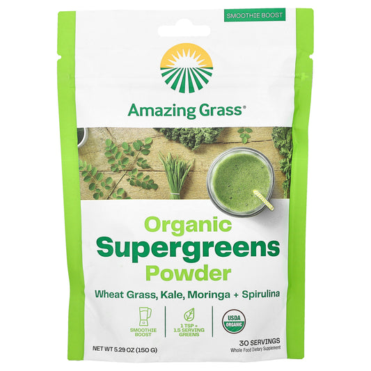 Amazing Grass, Organic Supergreens Powder, 5.29 oz (150 g)