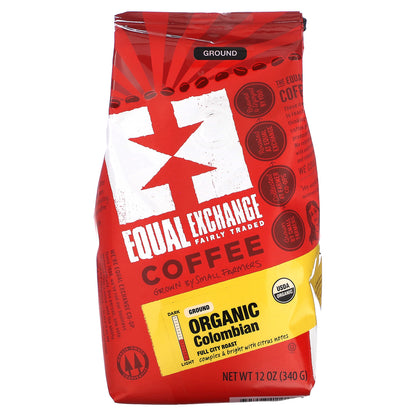 Equal Exchange, Organic Coffee, Colombian, Ground, Full City Roast, 12 oz (340 g)