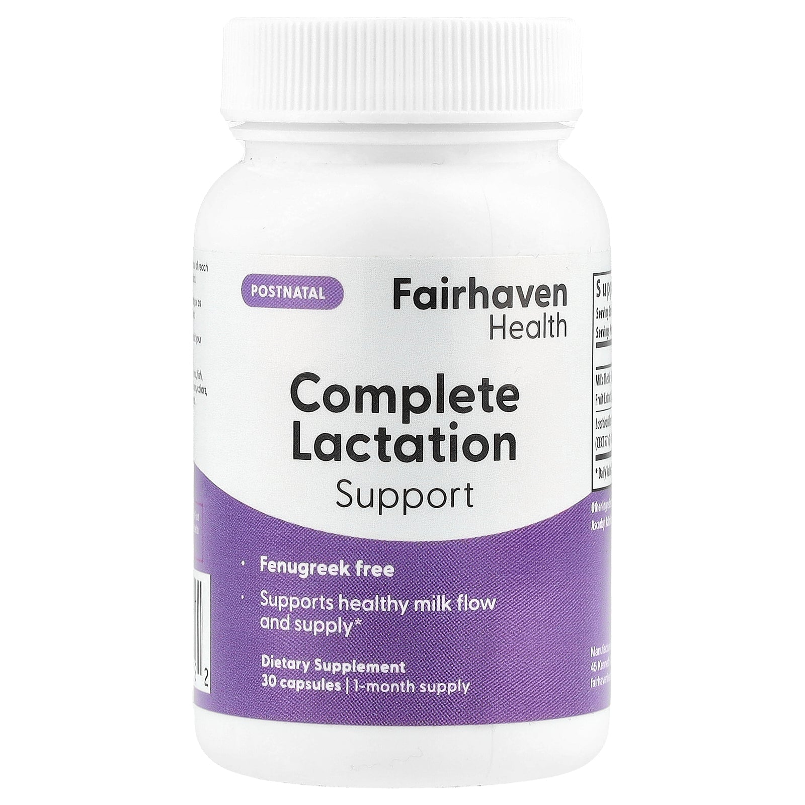 Fairhaven Health, Complete Lactation Support, 30 Capsules