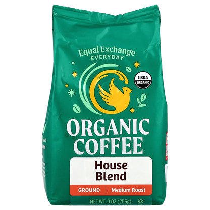 Equal Exchange, Organic Coffee, House Blend, Ground, Medium Roast , 9 oz (255 g)