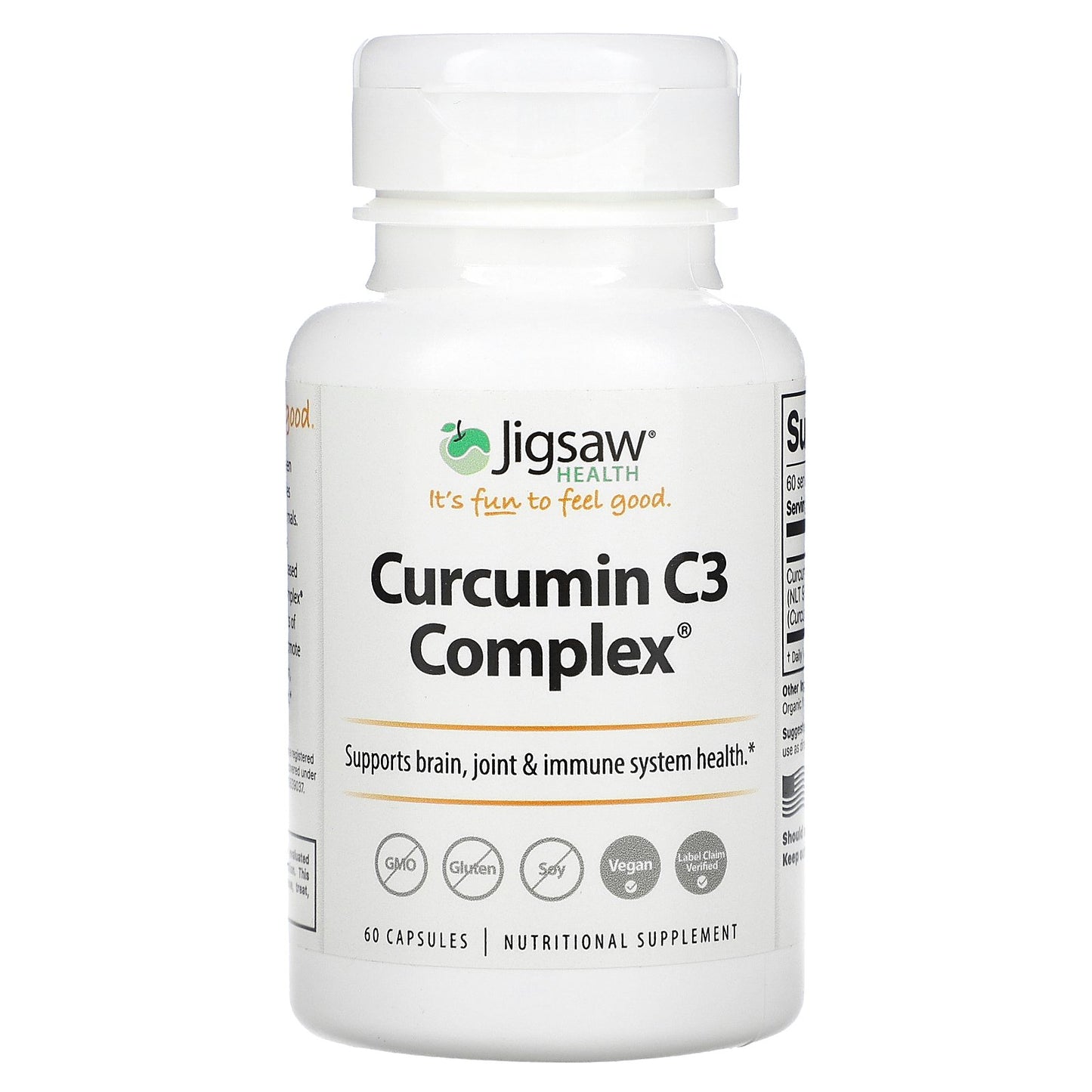 Jigsaw Health, Curcumin C3 Complex, 60 Capsules (500 mg per Capsule)