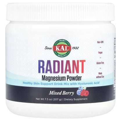 KAL, Radiant Magnesium Powder, Mixed Berry, 7.3 oz (207 g)