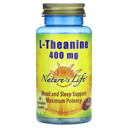 Nature's Life, L-Theanine, 400 mg, 60 Vegetarian Capsules (200 mg per Capsule)