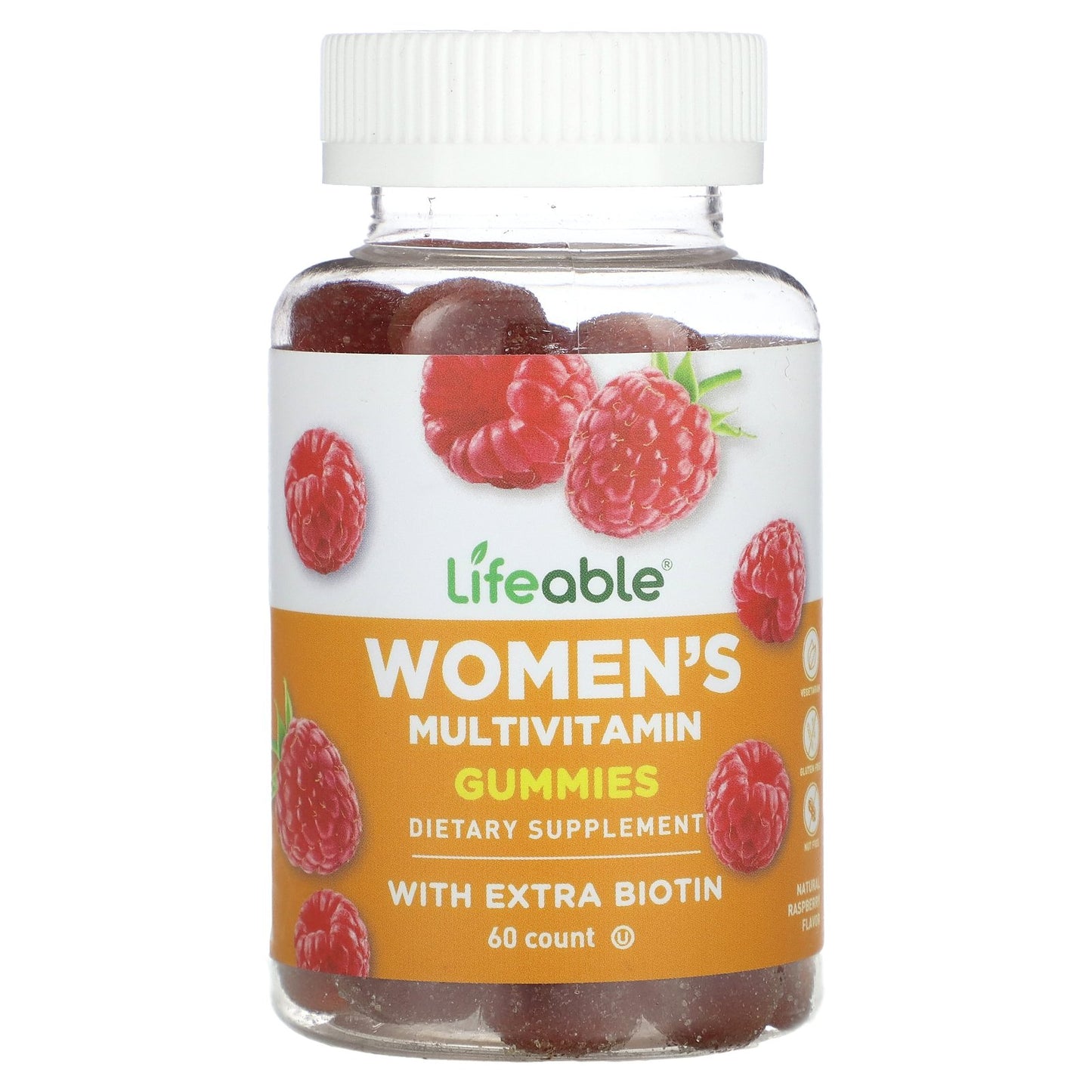 Lifeable, Women's Multivitamin Gummies, Natural Raspberry, 60 Gummies