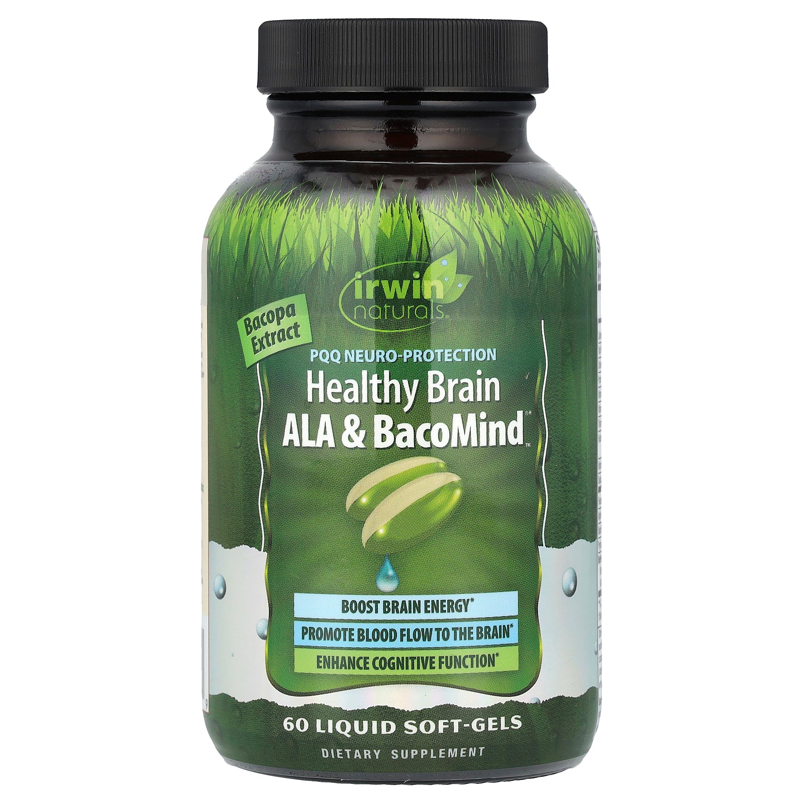 Irwin Naturals, PQQ Healthy Brain ALA & BacoMind®, 60 Liquid Soft-Gels