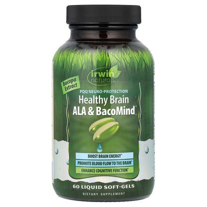 Irwin Naturals, PQQ Healthy Brain ALA & BacoMind®, 60 Liquid Soft-Gels