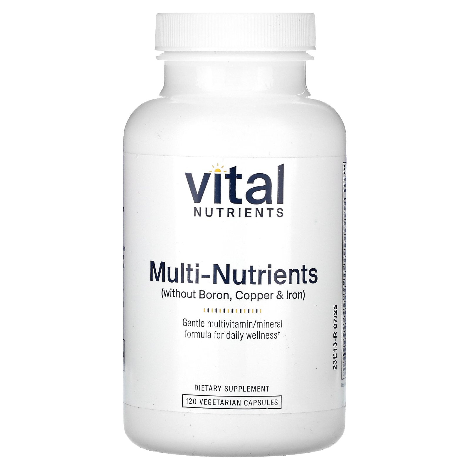 Vital Nutrients, Multi-Nutrients Without Boron, Copper & Iron, 120  Vegetarian Capsules