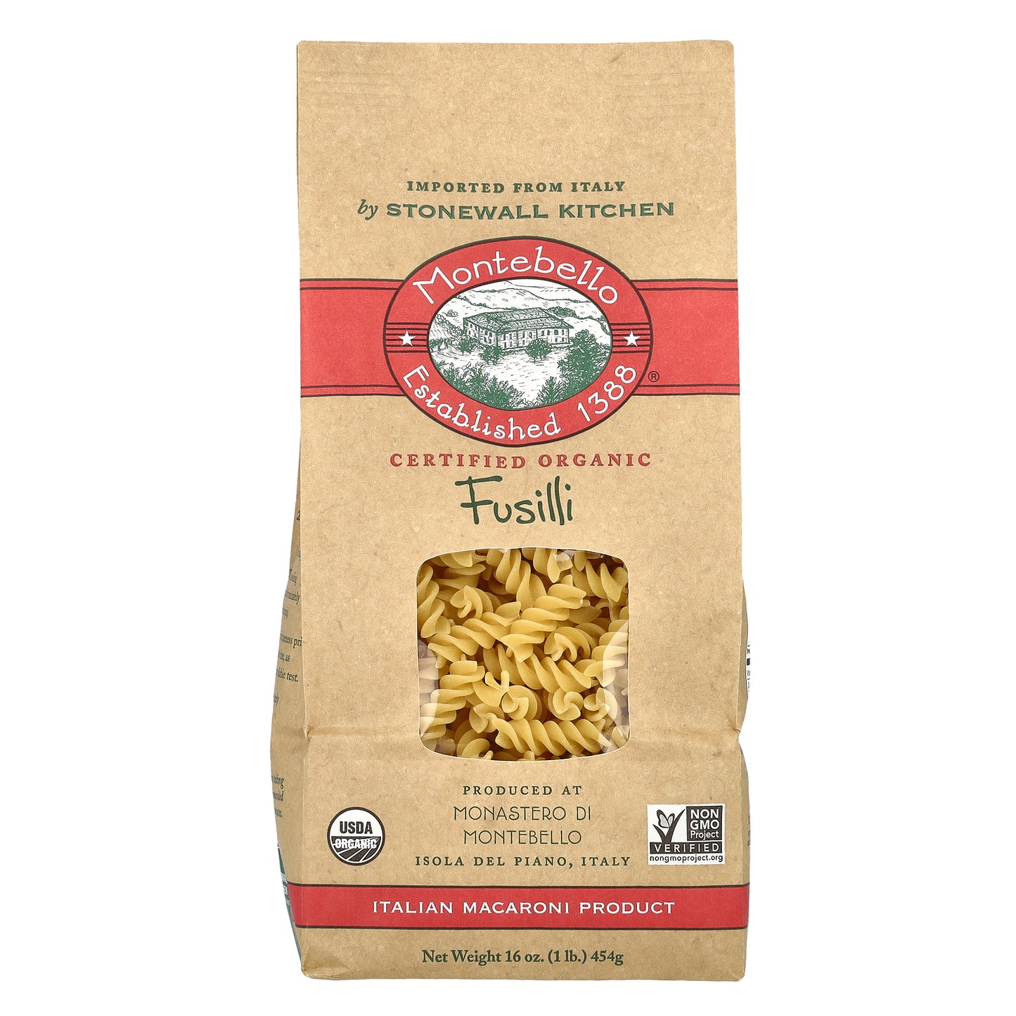 Montebello, Organic Fusilli, 16 oz (454 g)