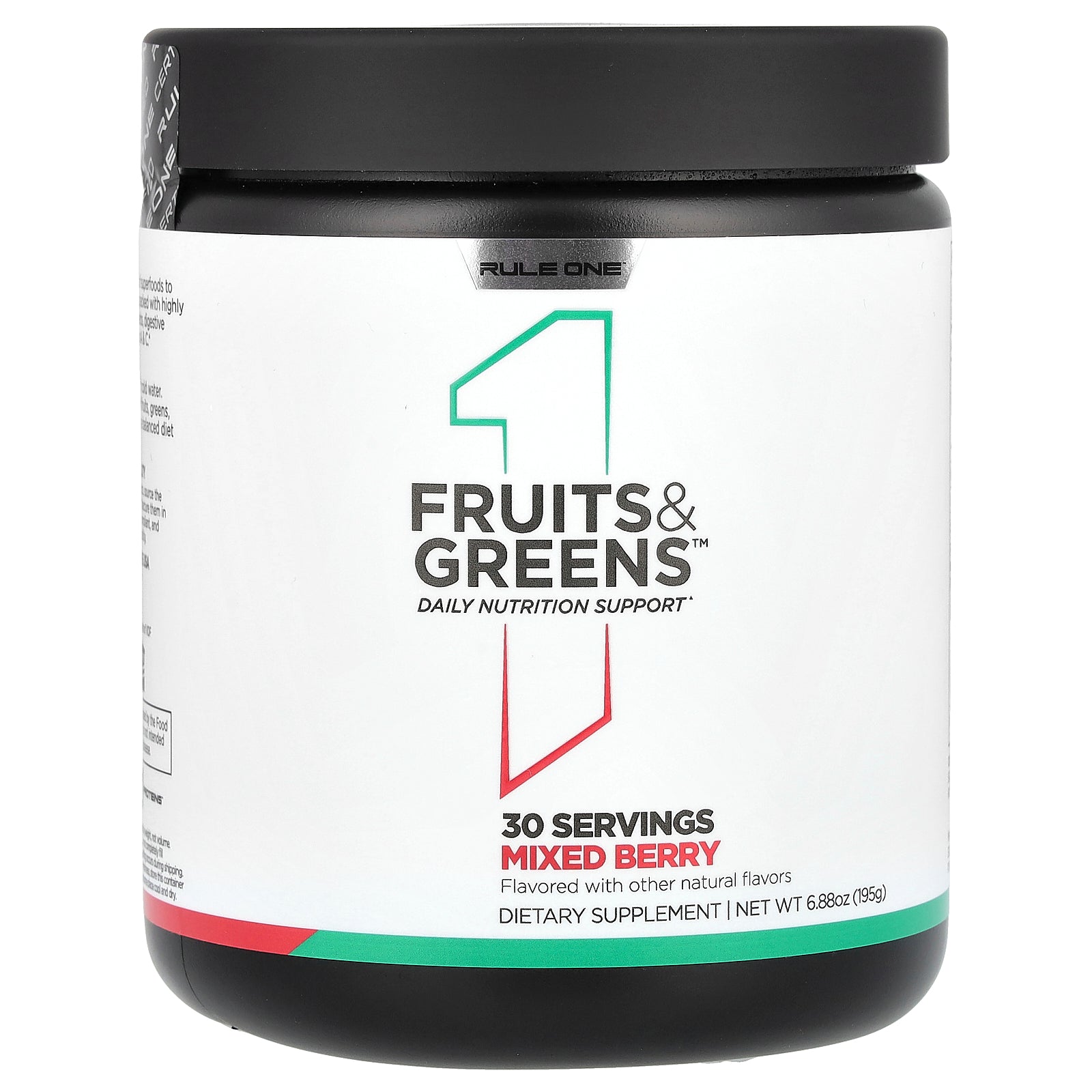 Rule One Proteins, Fruits & Greens, Mixed Berry, 6.88 oz (195 g)