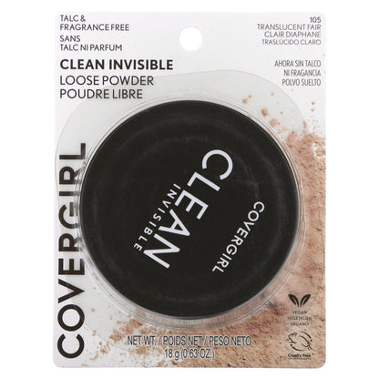 Covergirl, Clean Invisible, Loose Powder, 105 Translucent Fair, 0.63 oz (18 g)