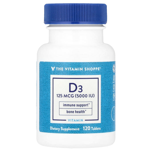 The Vitamin Shoppe, Vitamin D3, 125 mcg (5,000 IU) , 120 Tablets