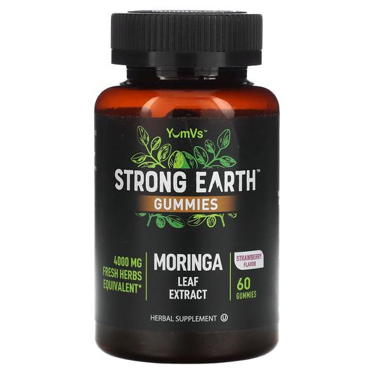 YumVs, Strong Earth Gummies, Moringa Leaf Extract, Strawberry, 60 Gummies (2,000 mg per Gummy)