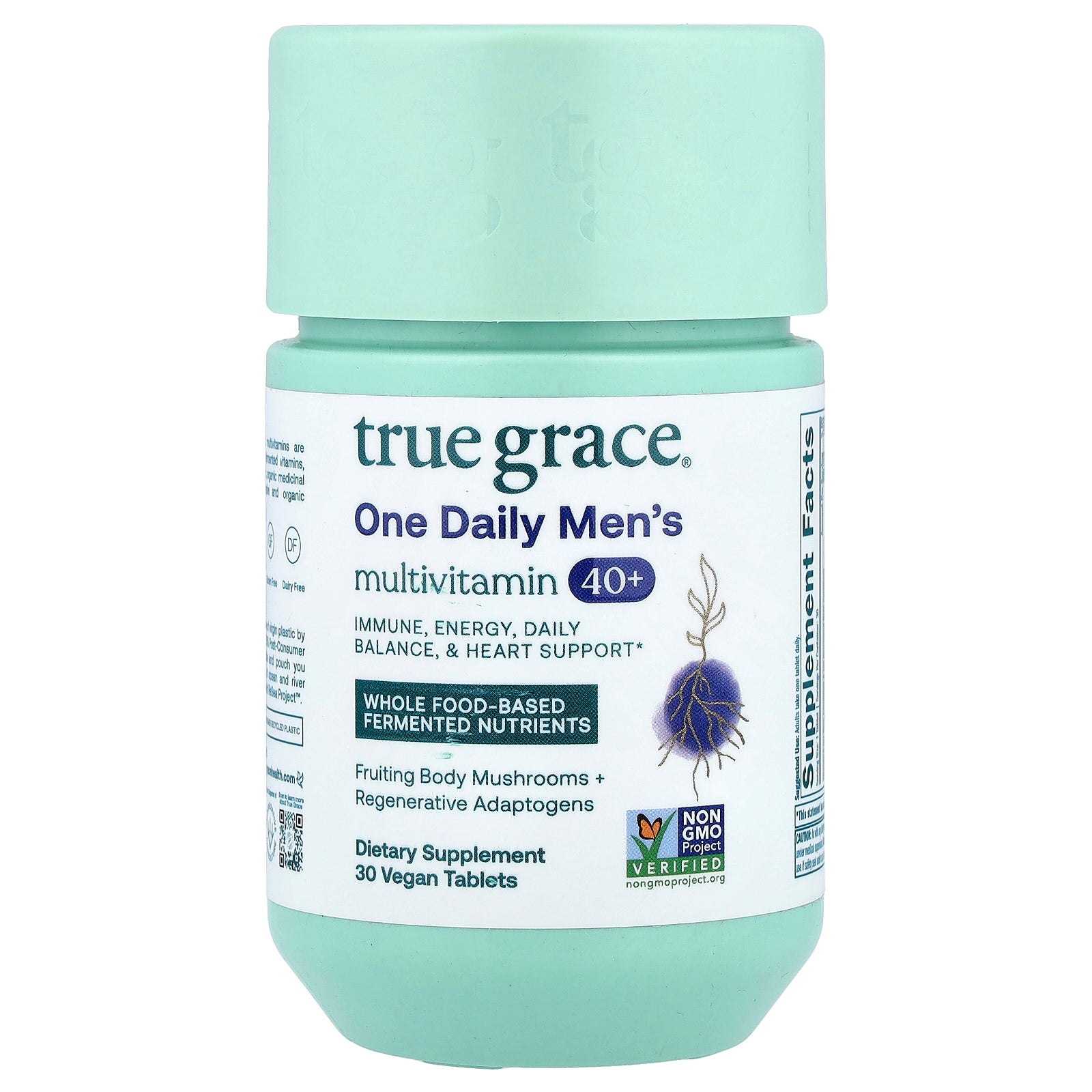 True Grace, One Daily Men's Multivitamin 40+, 30 Vegan Tablets