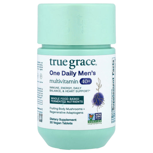 True Grace, One Daily Men's Multivitamin 40+, 30 Vegan Tablets