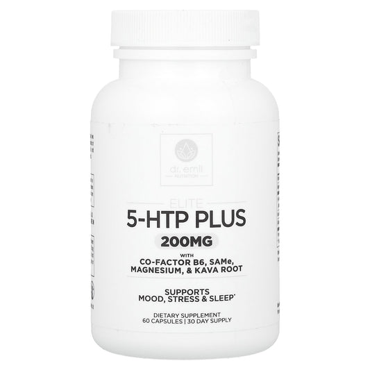 Dr. Emil Nutrition, Elite, 5-HTP Plus with Co-Factor B6, SAMe, Magnesium, & Kava Root, 60 Capsules