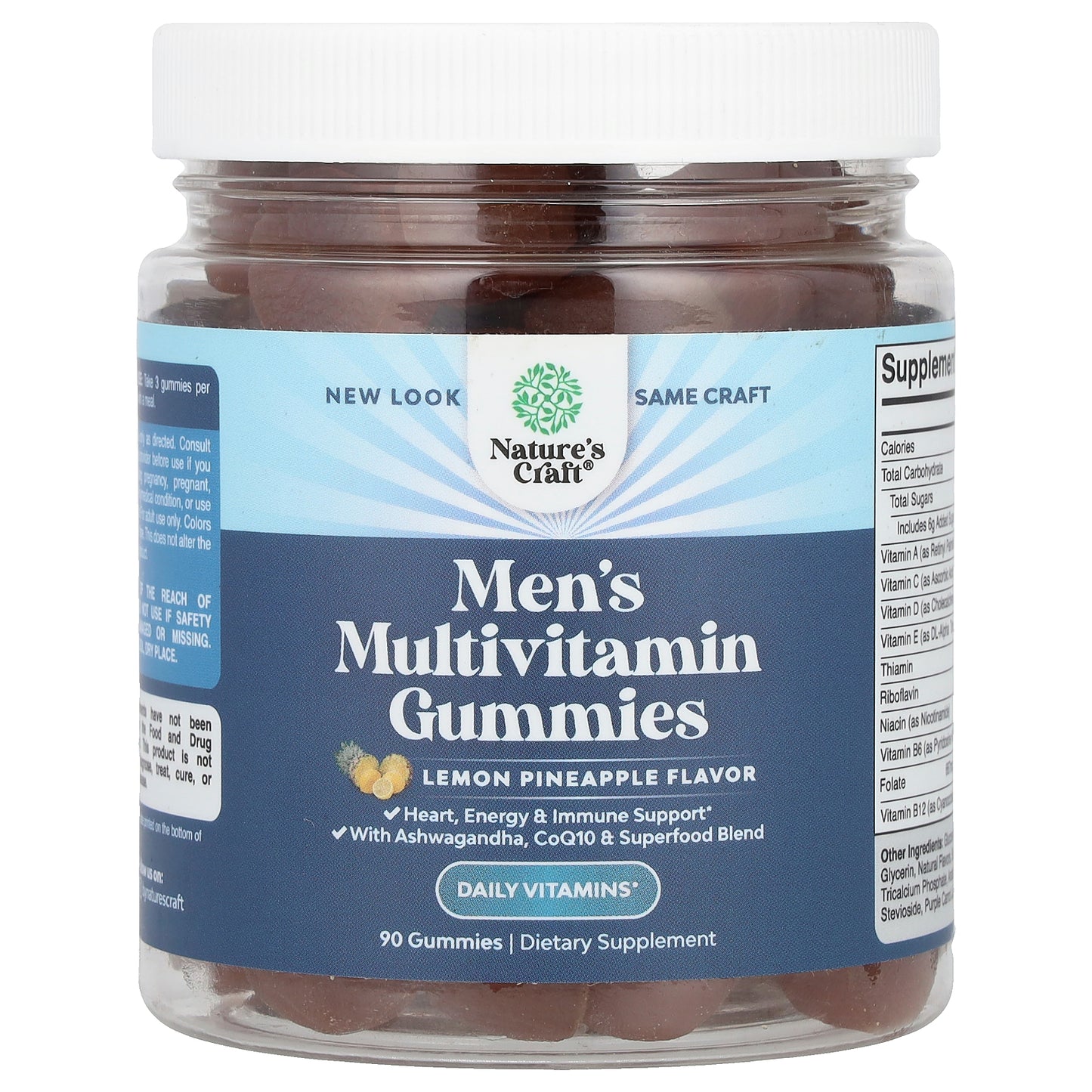 Nature's Craft, Men's Multivitamin Gummies, Lemon Pineapple, 90 Gummies