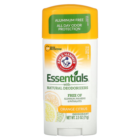 Arm & Hammer, Essentials with Natural Deodorizers, Deodorant, Orange Citrus, 2.5 oz (71 g)