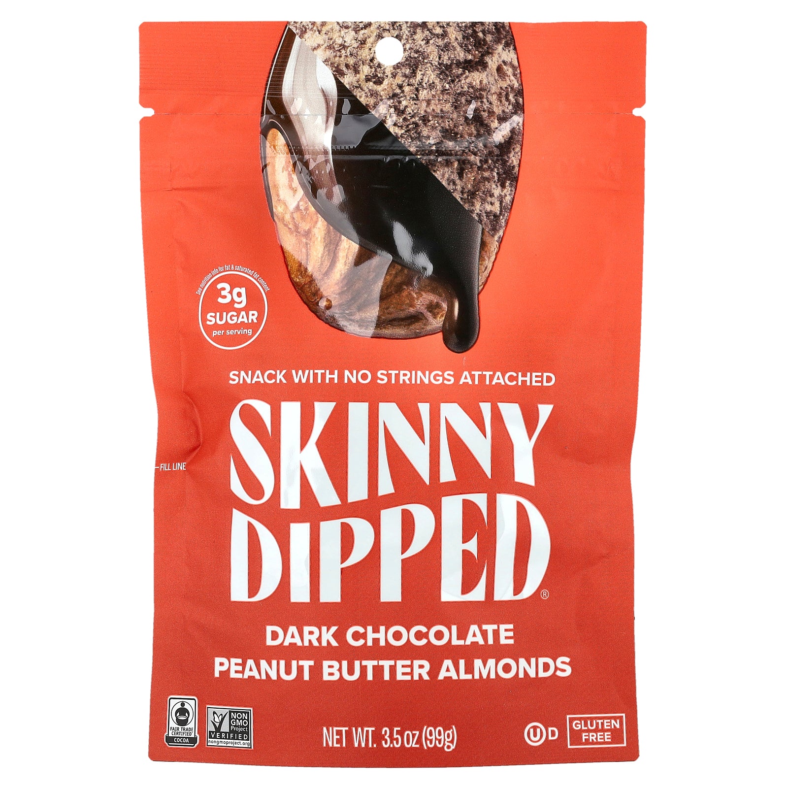 SkinnyDipped, Dark Chocolate Peanut Butter Almonds, 3.5 oz (99 g)