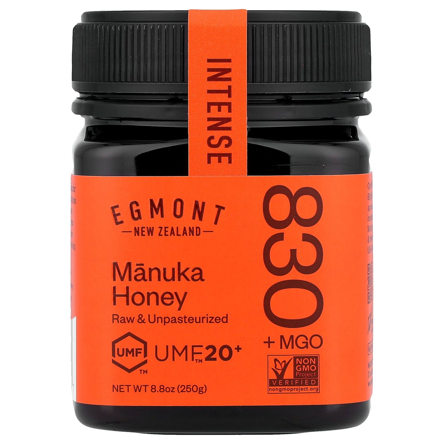 Egmont Honey, Manuka Honey, Raw & Unpasteurized, UMF™ 20+, MGO 830+, 8.8 oz (250 g)
