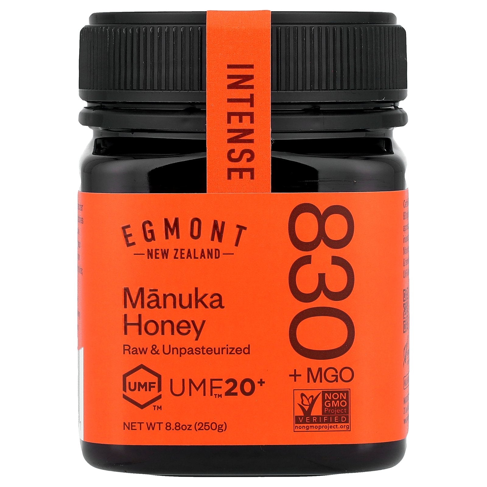 Egmont Honey, Manuka Honey, Raw & Unpasteurized, UMF™ 20+, MGO 830+, 8.8 oz (250 g)