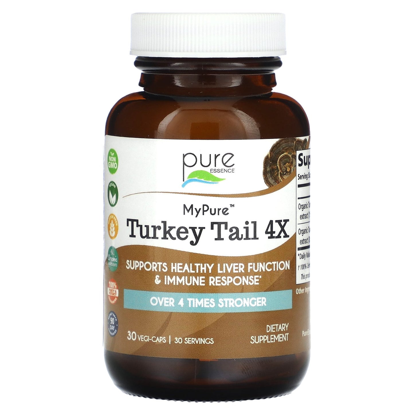 Pure Essence, MyPure, Turkey Tail 4X, 30 Vegi-Caps