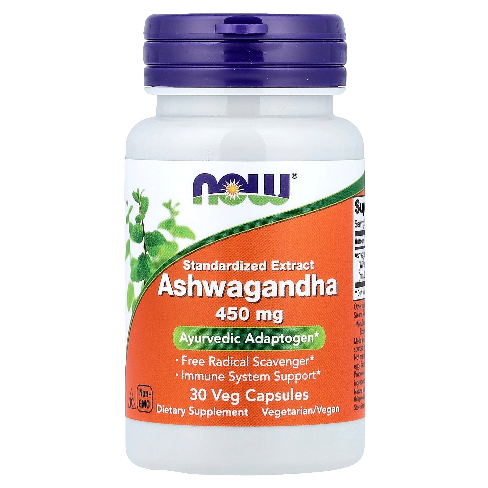 NOW Foods, Ashwagandha, 450 mg, 30 Veg Capsules