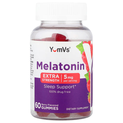 YumVs, Melatonin Gummies, Berry, 60 Gummies (2.5 mg per Gummy)