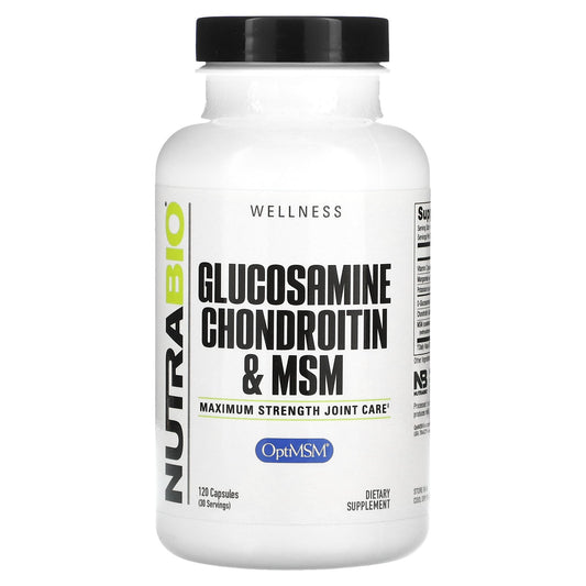 NutraBio, Glucosamine Chondroitin & MSM, 120 Capsules