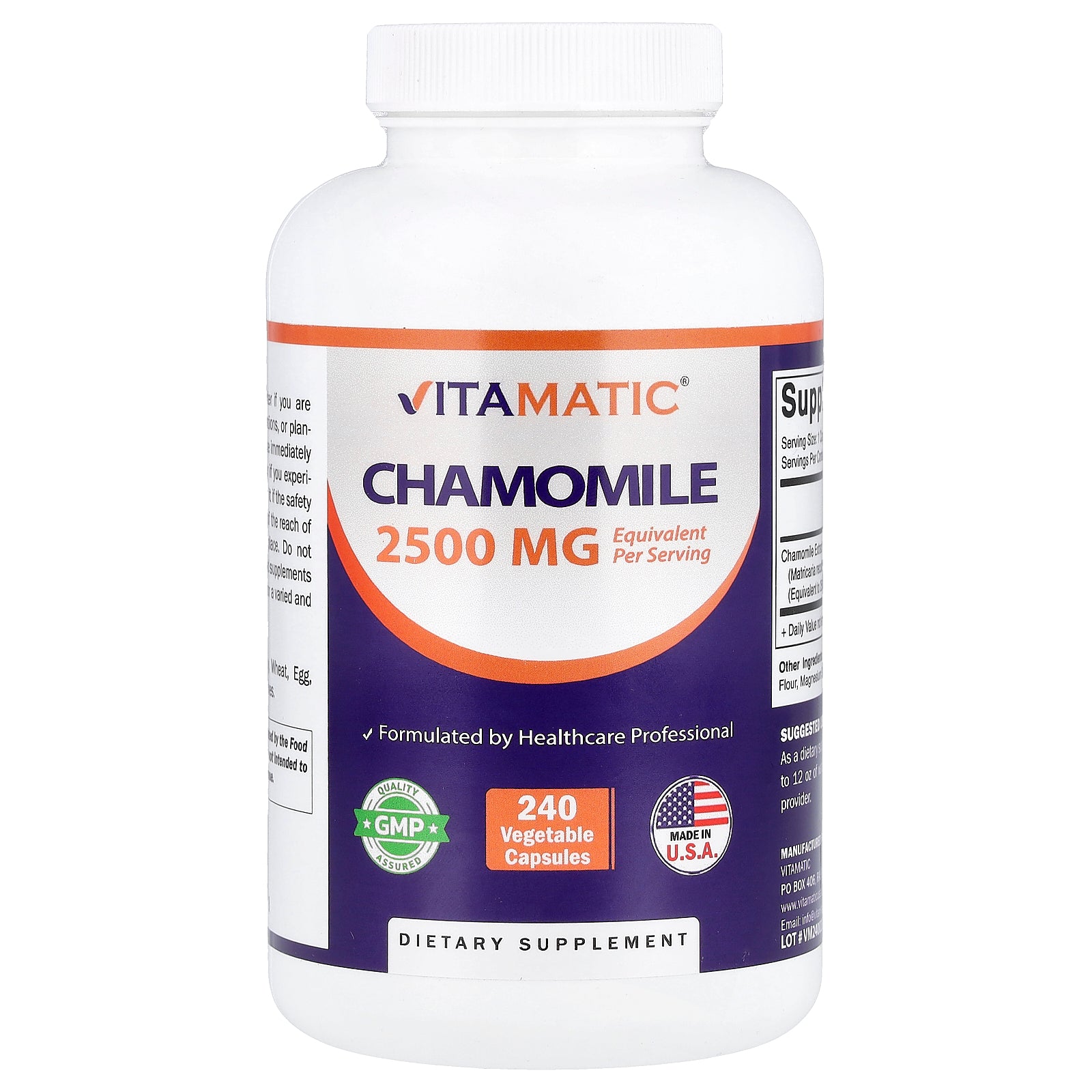 Vitamatic, Chamomile, 2,500 mg, 240 Vegetable Capsules