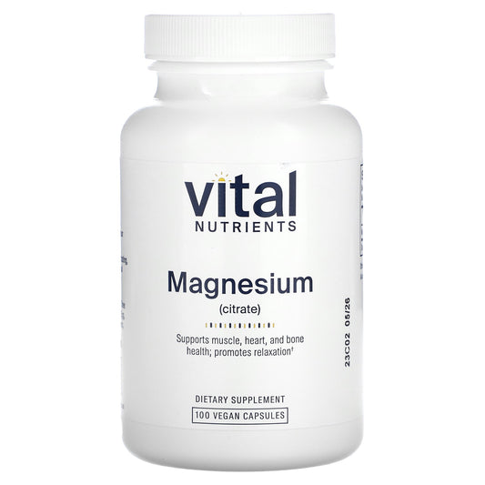 Vital Nutrients, Magnesium (Citrate), 100 Vegan Capsule (150 mg per Capsule)