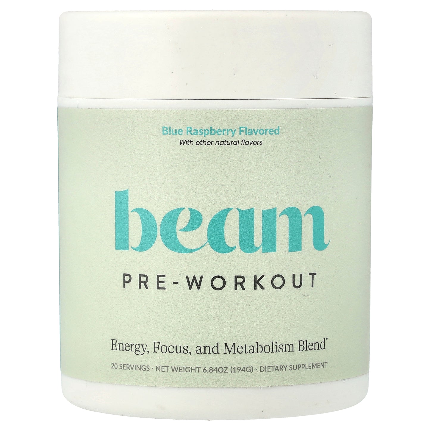 Beam, Pre-Workout, Blue Raspberry, 6.84 oz (194 g)