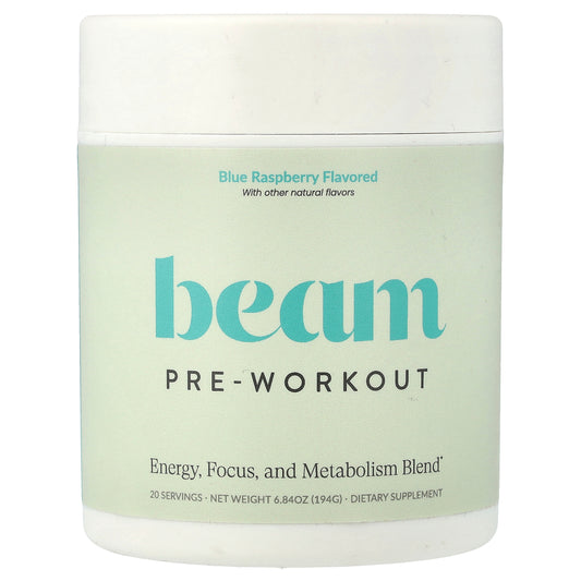 Beam, Pre-Workout, Blue Raspberry, 6.84 oz (194 g)
